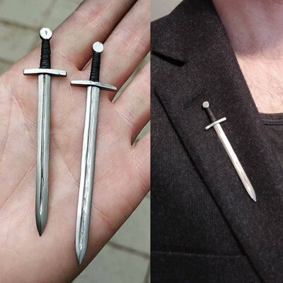 Custom steel sword pin