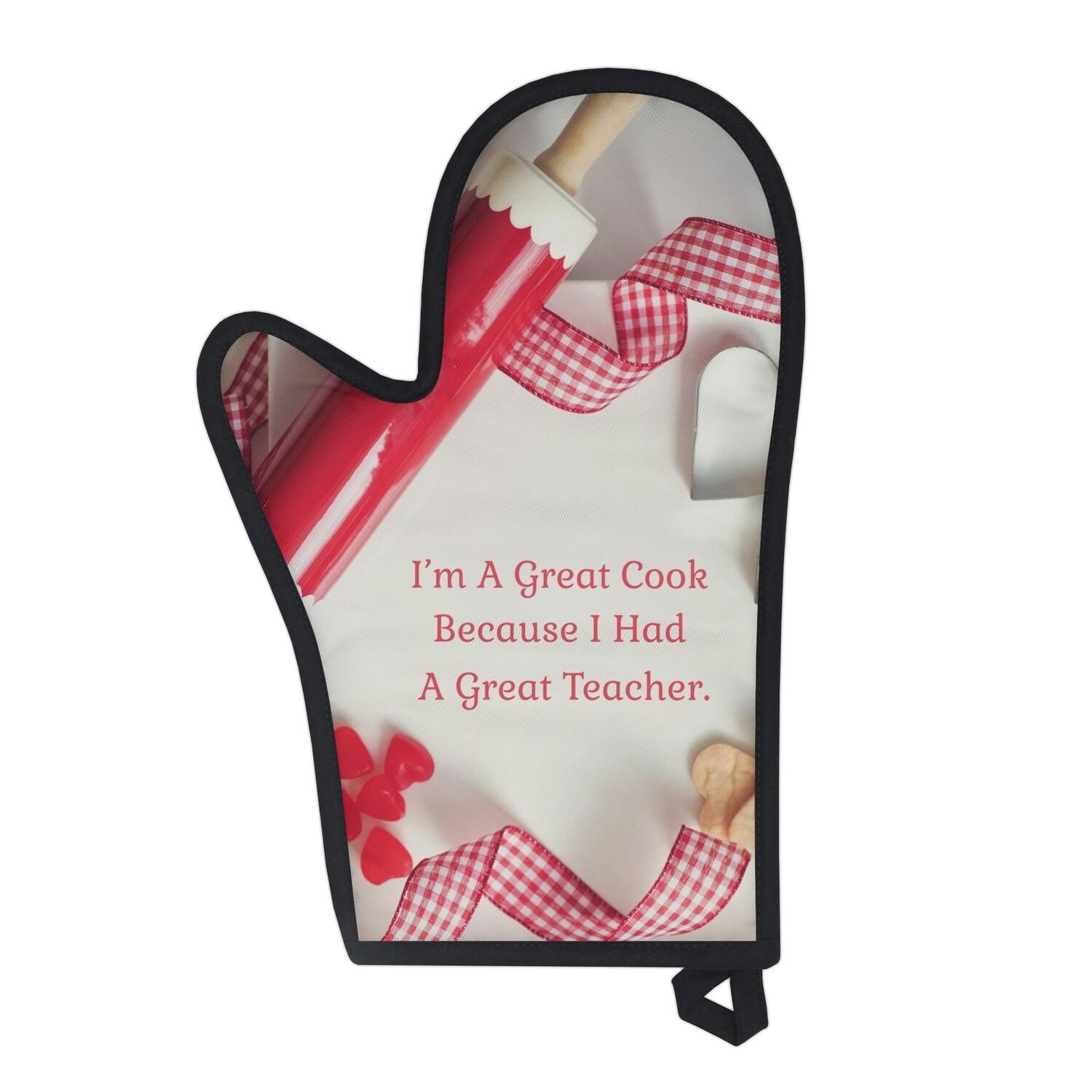 Italian Kitchen Oven Mitt - Messages of Gratitude - Exclusive Design, Please Select Your Oven Mitt: Great Cook Great Teacher - Ribbon