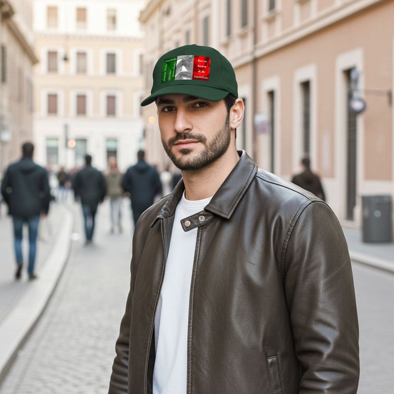 Italian American flag design Mid Profile Cap | Proud to be Italian American