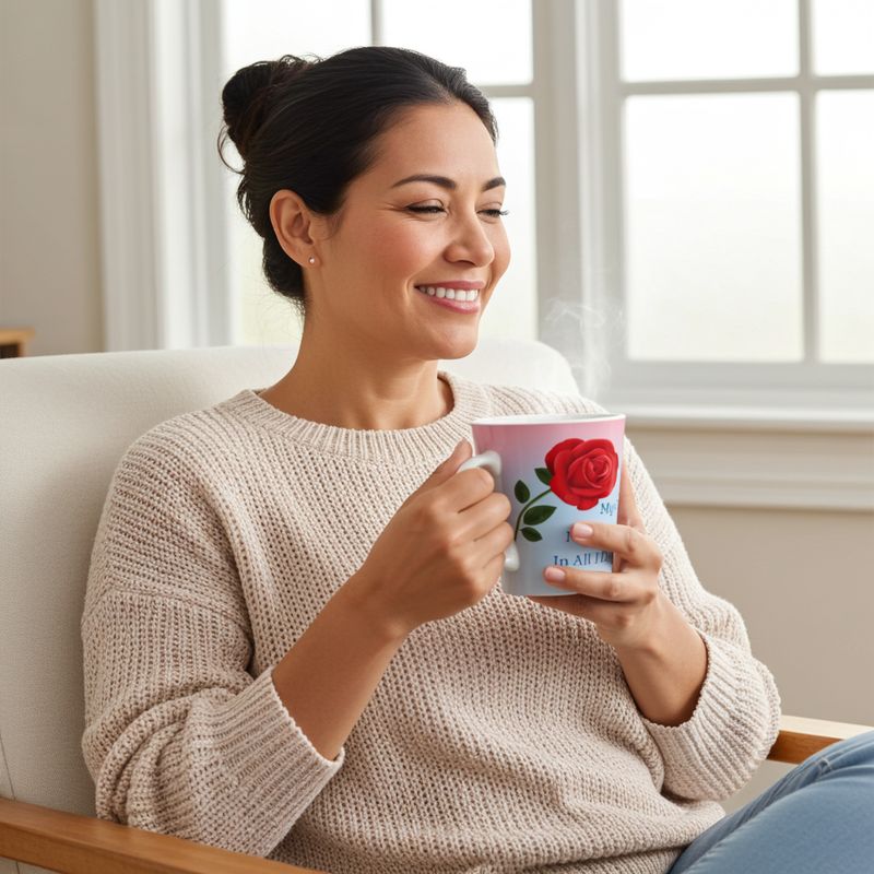 Rose Latte Mug (12 oz)- A Simple Gift with Heart | Our Italian Kitchen