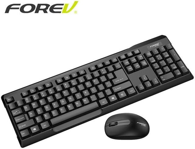 Mouse y teclado inalámbrico, negro, Forev 300