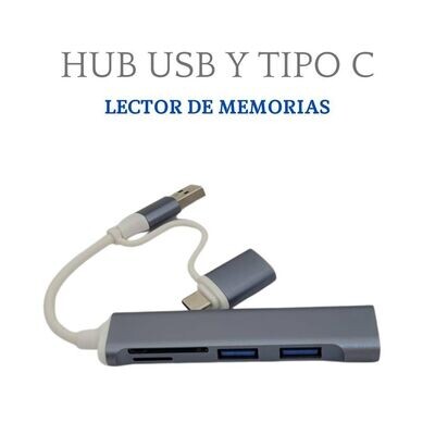 Hub usb 3.0, otg, para compu y celular, lee memorias