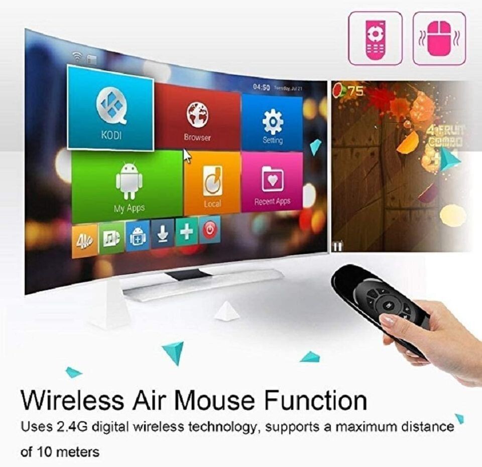 Airmouse con mini teclado luminoso, para smart tv, tv box, computadoras