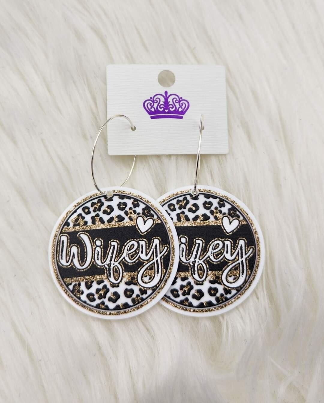 Wifey Leopard Earrings