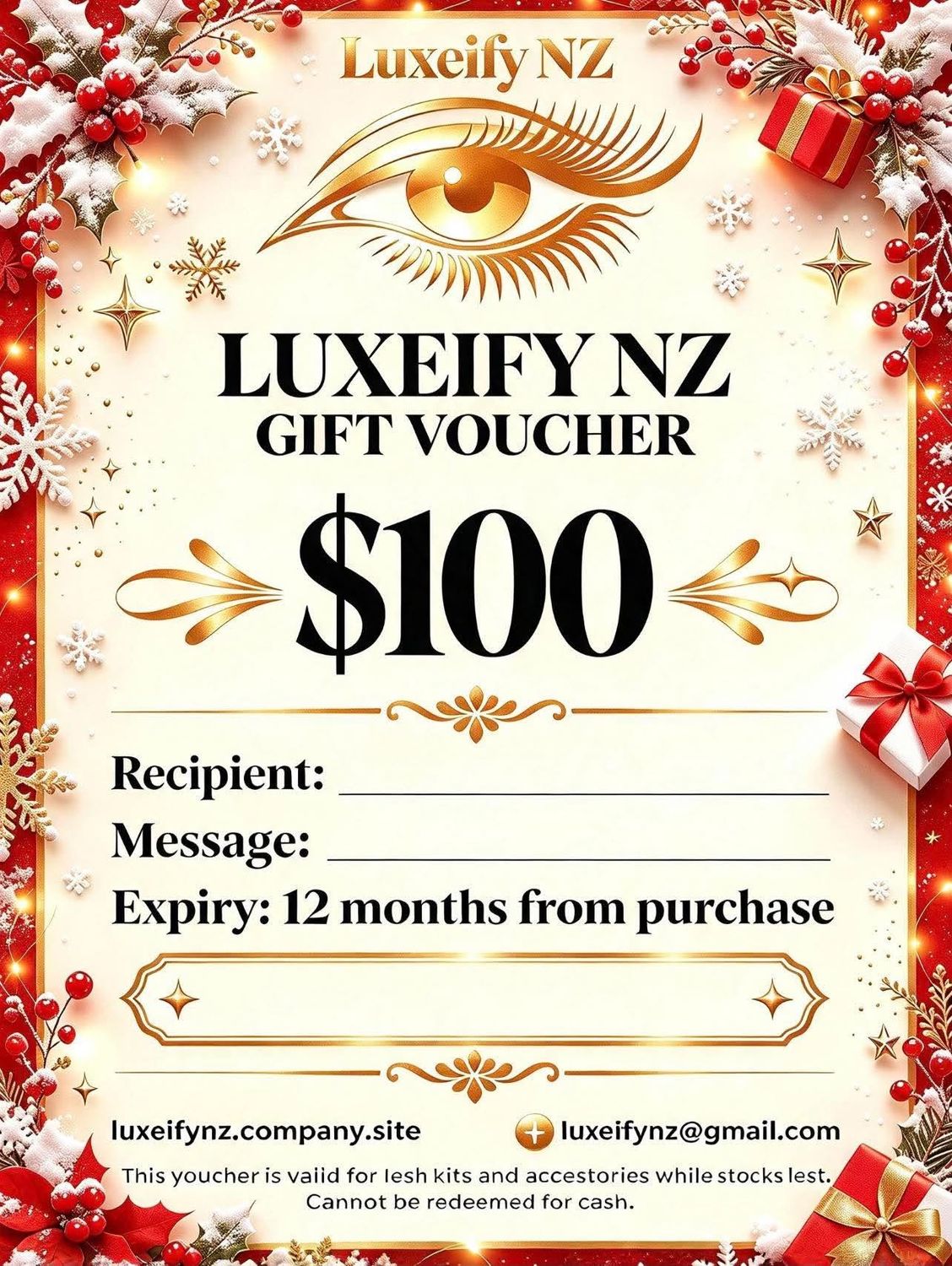 $100 Gift Vouchers