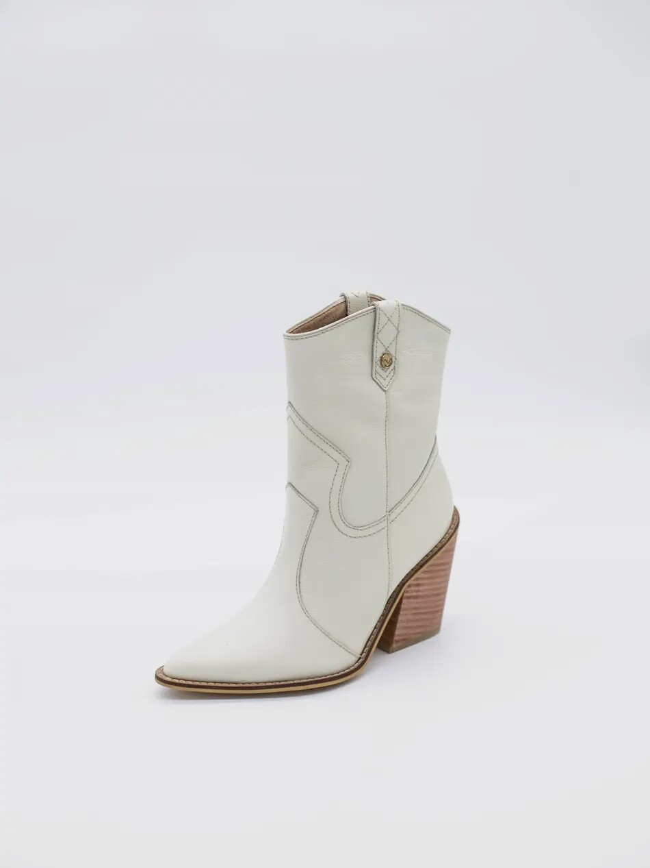 Strength Western Cowboy Boots - Ivory Leather