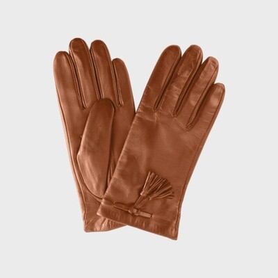 Smooth Leather Gloves with Fleece Lining for Women