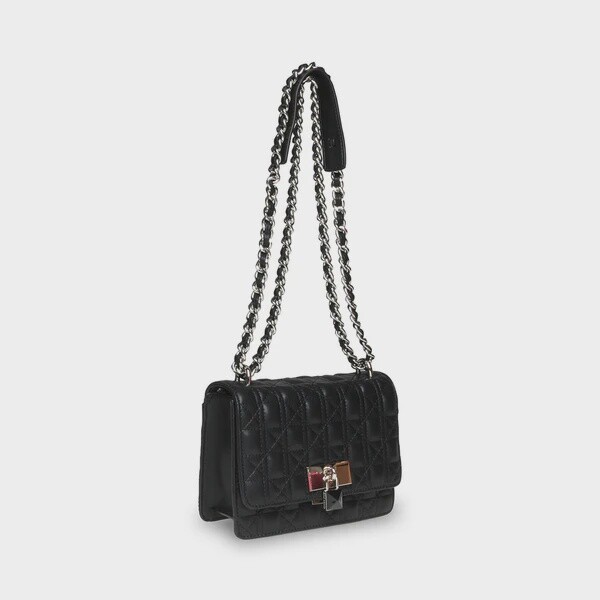 BAMARA-Q Black Quilted Crossbody Bag