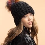 Chunky Knit Faux Fur Hat