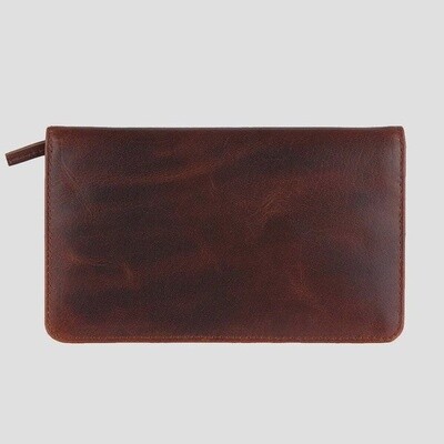 8017 Hues | Premium Leather Continental Wallet- Cognac