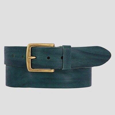 40625 Deanne | Classic Jeans Belt with Full Grain Accent | Green