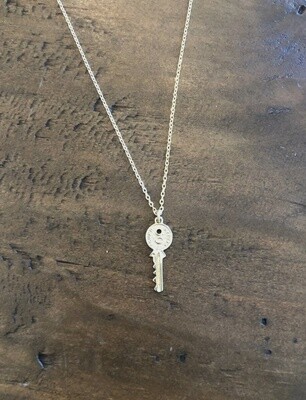 Key Pendant Necklace Silver