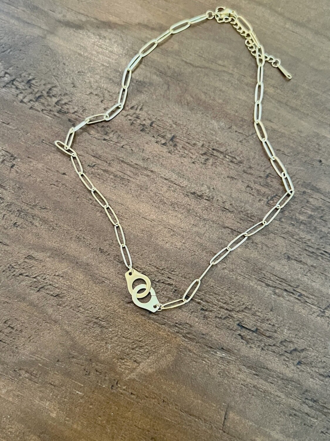 Handcuff Paperclip Necklace Silver