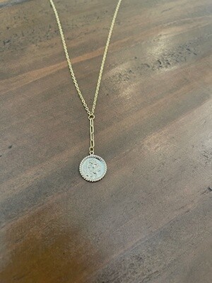 Traveler Coin Pendant Necklace- Gold