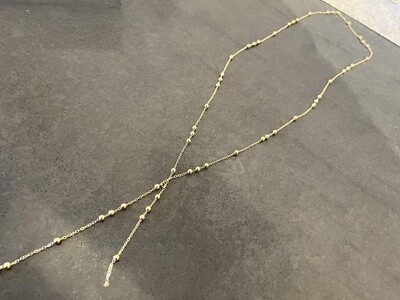 Gold Bead Y Necklace