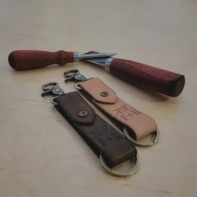 Handcrafted Leather Loop Keychain Key Fob