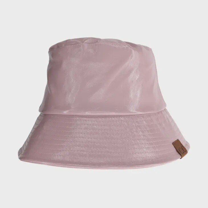 Vegan Leather C.C Bucket Hat- Rose