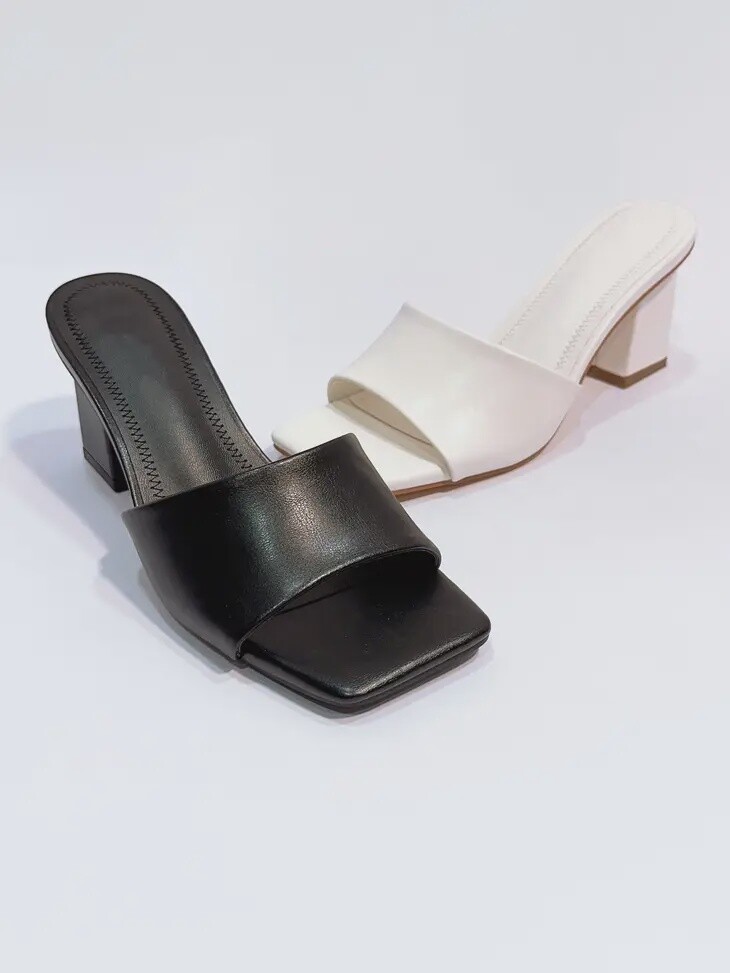 Lasting-54 Square Toe Heeled Mules Bamboo