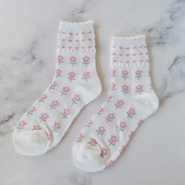 Daisy Heart Socks