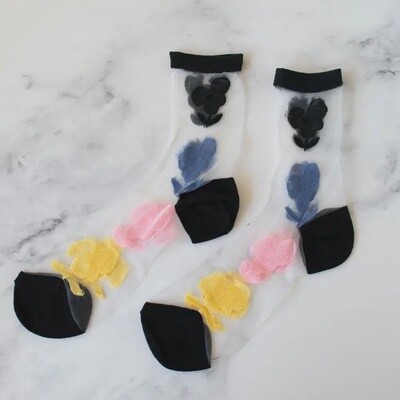 Daisy Flower Mesh Casual Socks