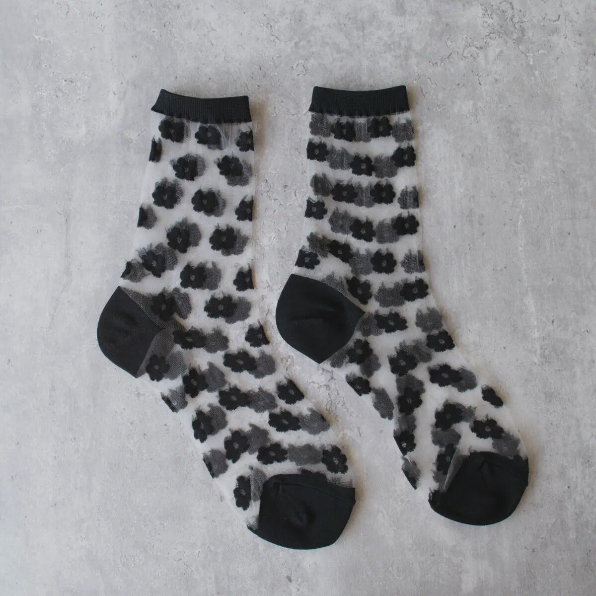 Daisy Mesh Casual Socks Black