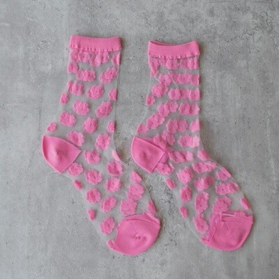 Daisy Mesh Casual Socks Pink