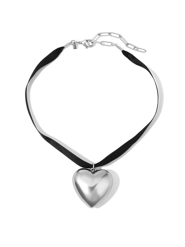 Holy Heart Choker Necklace -Silver