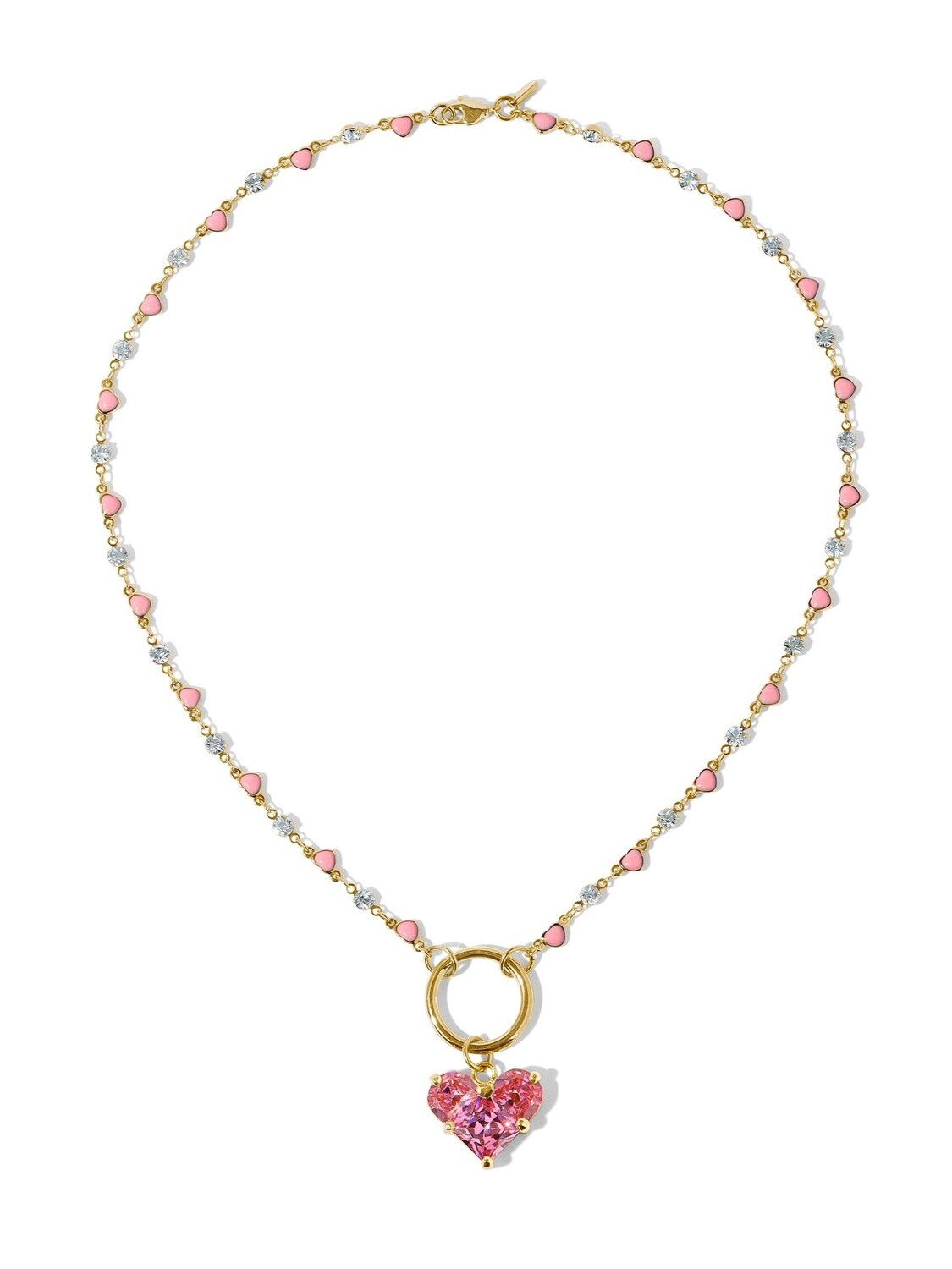Betsy Heart Necklace Pink