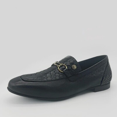 Natural Loafers in Black Leather