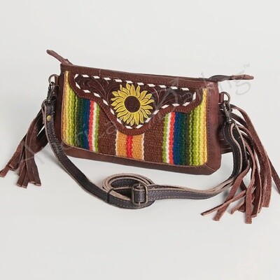 Brown Clutch with Saddle Blanket