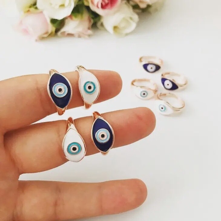 Oval Evil Eye Ring