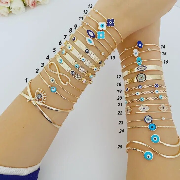Blue Hamsa Hand Bracelet #16