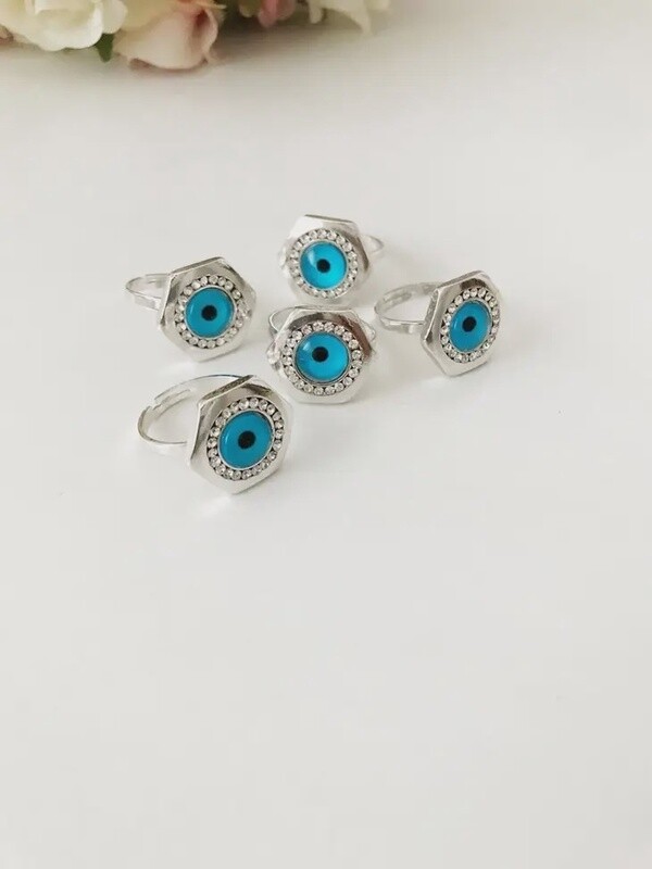 Blue Evil Eye Ring
