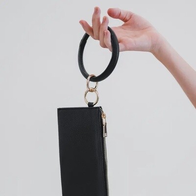 Lauren Keychain Bracelet and Clutch Wristlet- Black