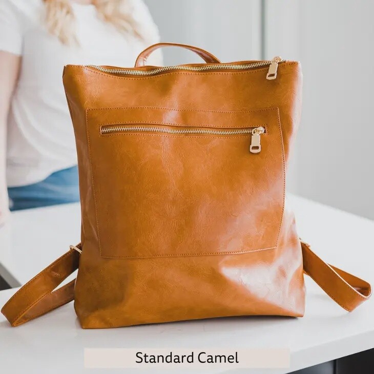 Reese Trendy Backpack, Colour: Camel, Size: Standard