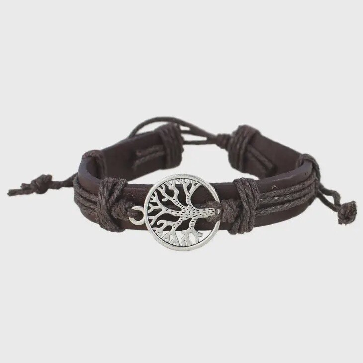 Rustic Roots Vegan Leather Tree Bracelet