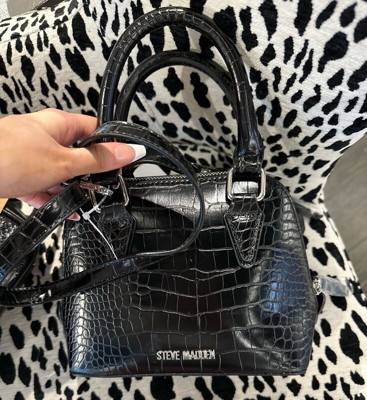 Hope C Top Handle Dome Satchel Purse- Black