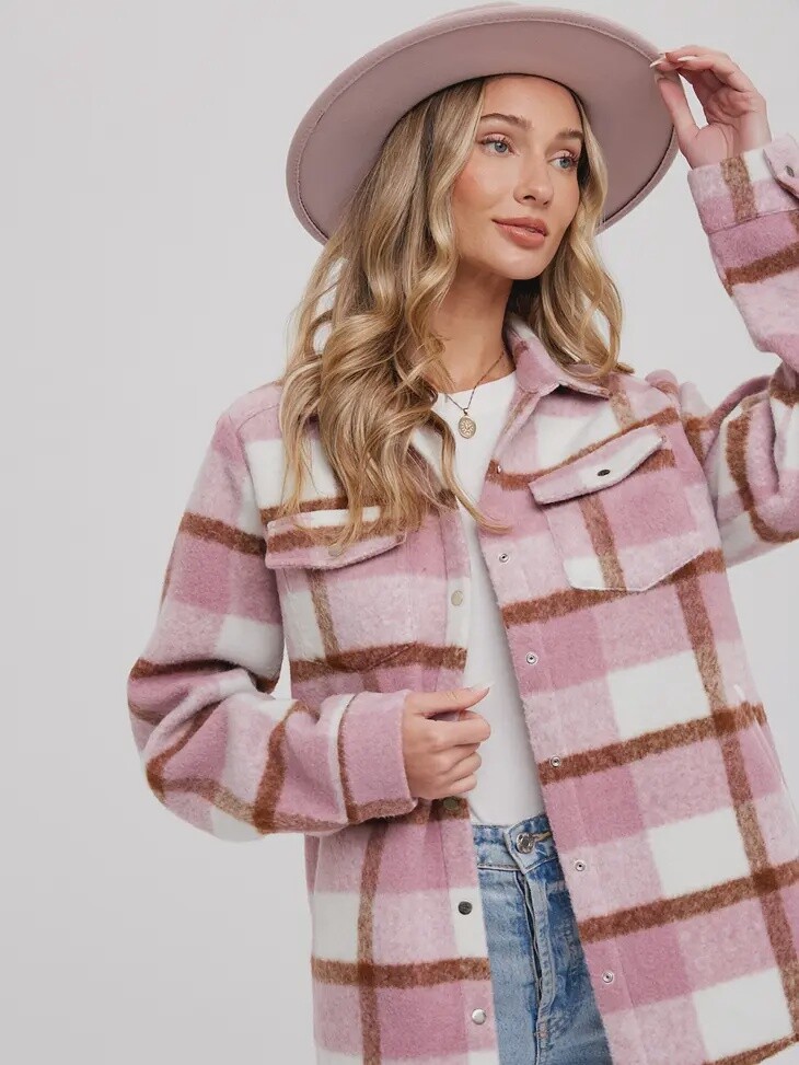 Plaid Brushed Flannel Shacket