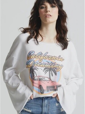 California Dreaming Bell Sleeve Burnout Sweatshirt