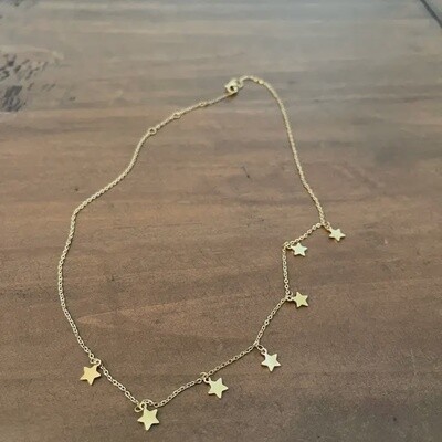 Star Choker Necklace- Gold