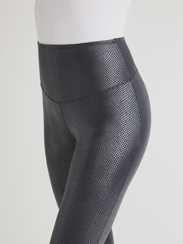 Katia Snake Print Shaping Leggings - Faux Leather- Black