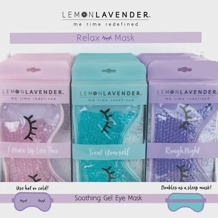 Lemon Lavender Soothing Gel Eye Mask, Colour: Mint