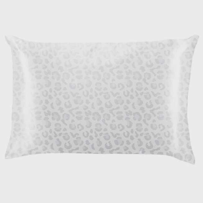 Lemon Lavender Printed Silky Satin Pillowcase, Colour: Cat Nap
