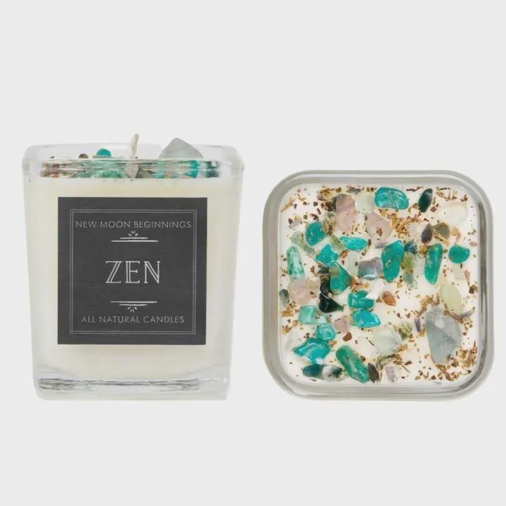 Zen Candle - Soy Candles - Herb, Flower, &amp; Crystal Candle