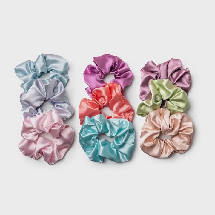 Mane Squeeze Oversized Satin Scrunchies 3pack- Assorted Colors
