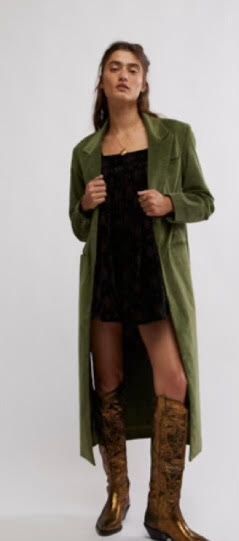 Free People Olive Trench Coat