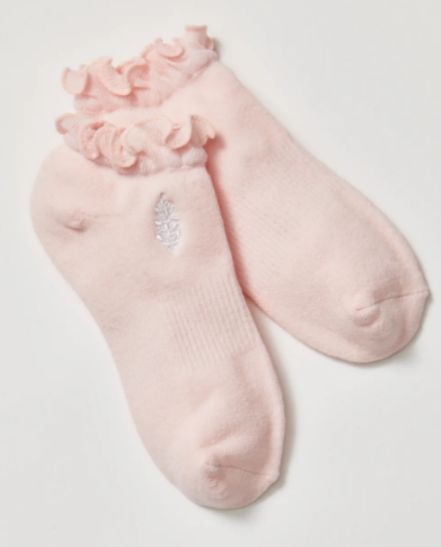 Free People Movement Ruffle Sneaker Socks, Color: Pink