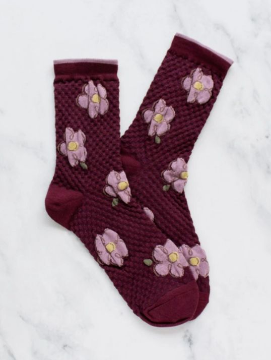 Cartoon Drawing Flower Socks