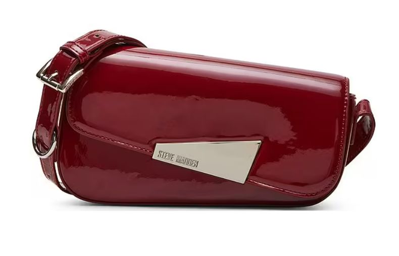 Steve Madden Carrie Red Asymmetrical Flap Bag