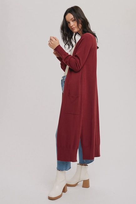 Longline Open Front Cardigan